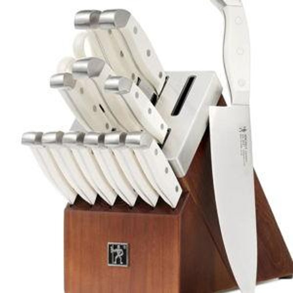 14 Piece, Knife block set, white