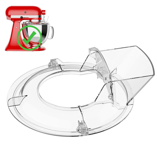 Pouring Shield for KitchenAid Mixer - Splash Guard for Kitchen Aid Stand Mixer Works with 4.5-5QT Tilt-Head Mixer Bowls (Stainless Steel/Glass/Ceramic/Wood), Kitchen Aid Accessories and Attachments