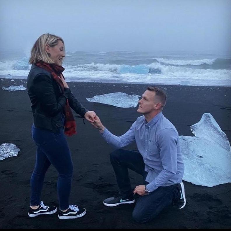 Engagement at midnight in Iceland!