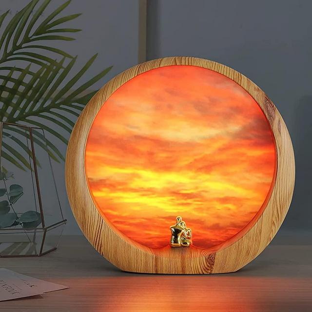 mamre Romantic Dimmable Sunset Lamp Anniversary Wedding Valentine’s Day Gift Home Decor Table Lamp (Sunset Glow)