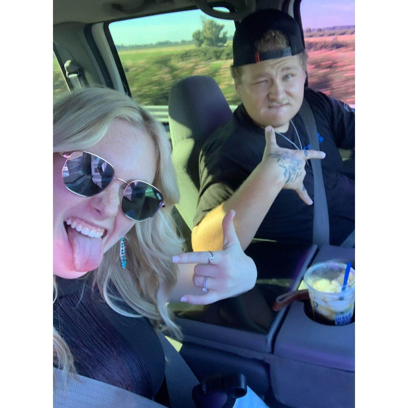 Silly faces headed to a concert!
