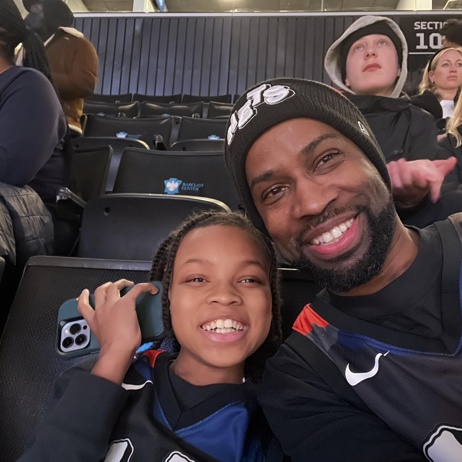 Josh and Uday enjoying a Brooklyn Nets game—matching jerseys, bright smiles, and cherished memories.
#NetsNation #FatherSonBond #PricelessMoments