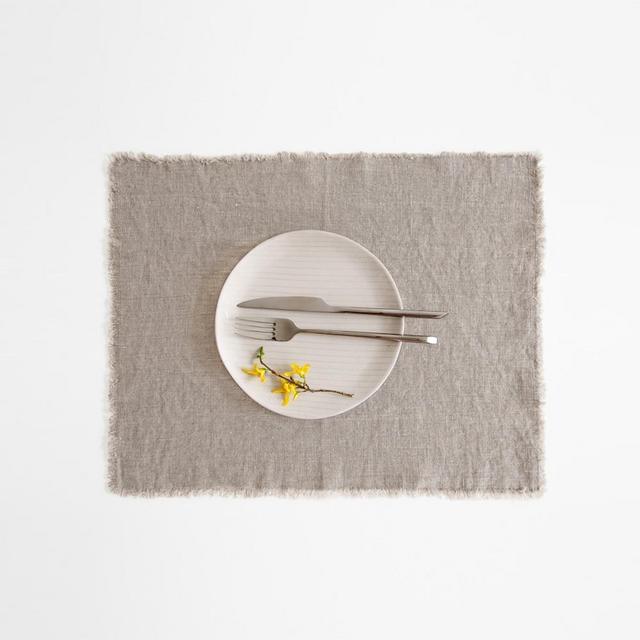 Natural Linen Placemat with Fringe