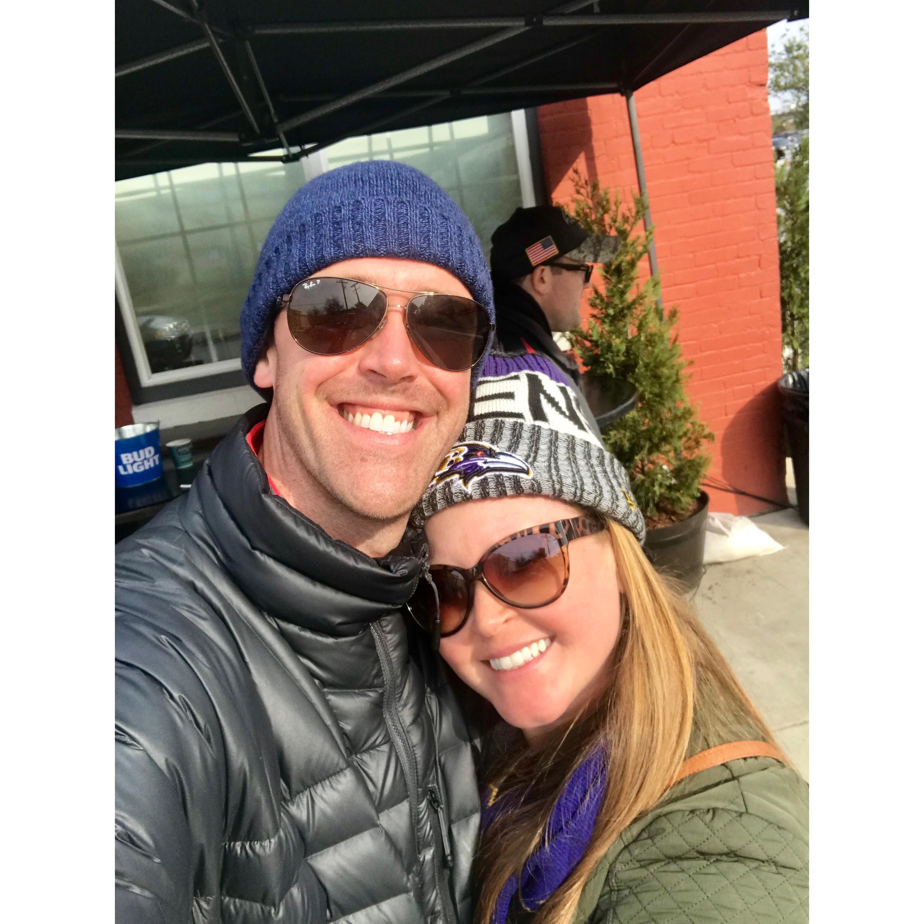 We rented our first house together in Baltimore. Go Ravens!