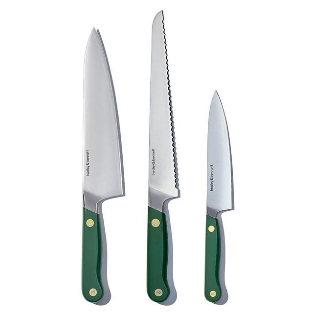 hedley & bennett Kitchen Knife Set - 3 Piece Ultra Sharp High Carbon Steel Chef Knife Set - Professional Knife Set - Japanese & German Steel Blend - Chef's Knife - Bread Knife & Utility Knife - Shiso