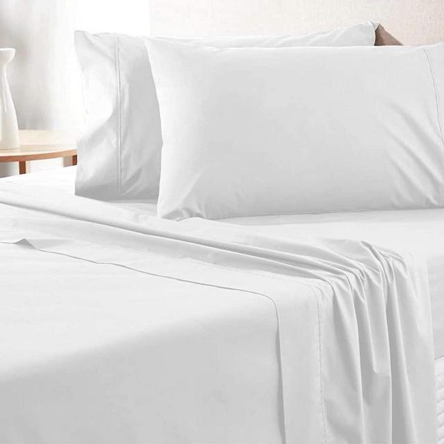 URBANHUT Egyptian Cotton Sheets Set (4 Piece) 700 Thread Count - Bedspread Deep Pocket Premium Bedding Set, Luxury Bed Sheets Sateen Weave (White, California King)
