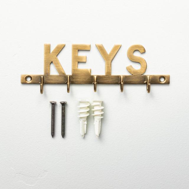 Brushed Metal Keys Holder Brass Finish - Hearth & Hand™ with Magnolia
