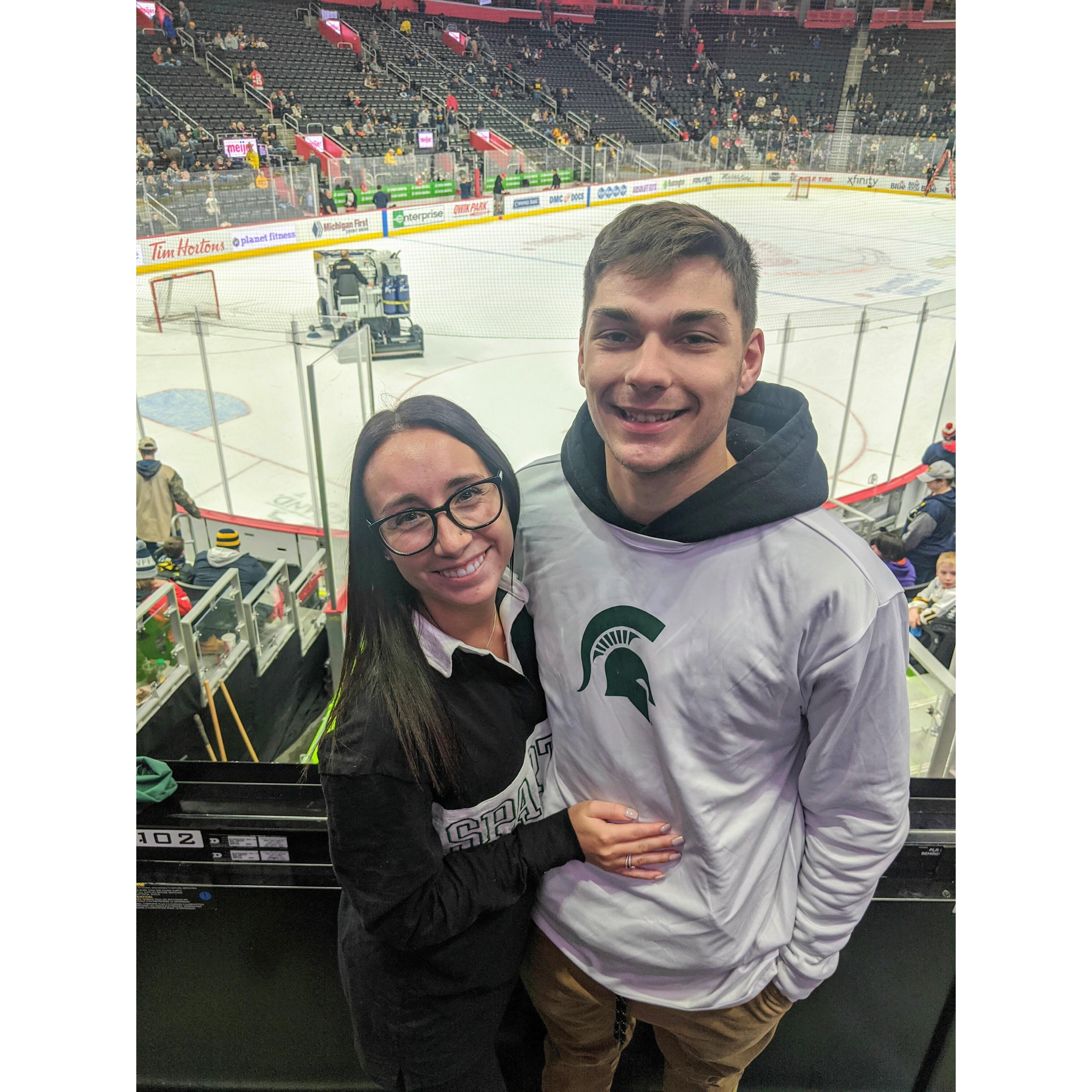 Our first hockey game together
