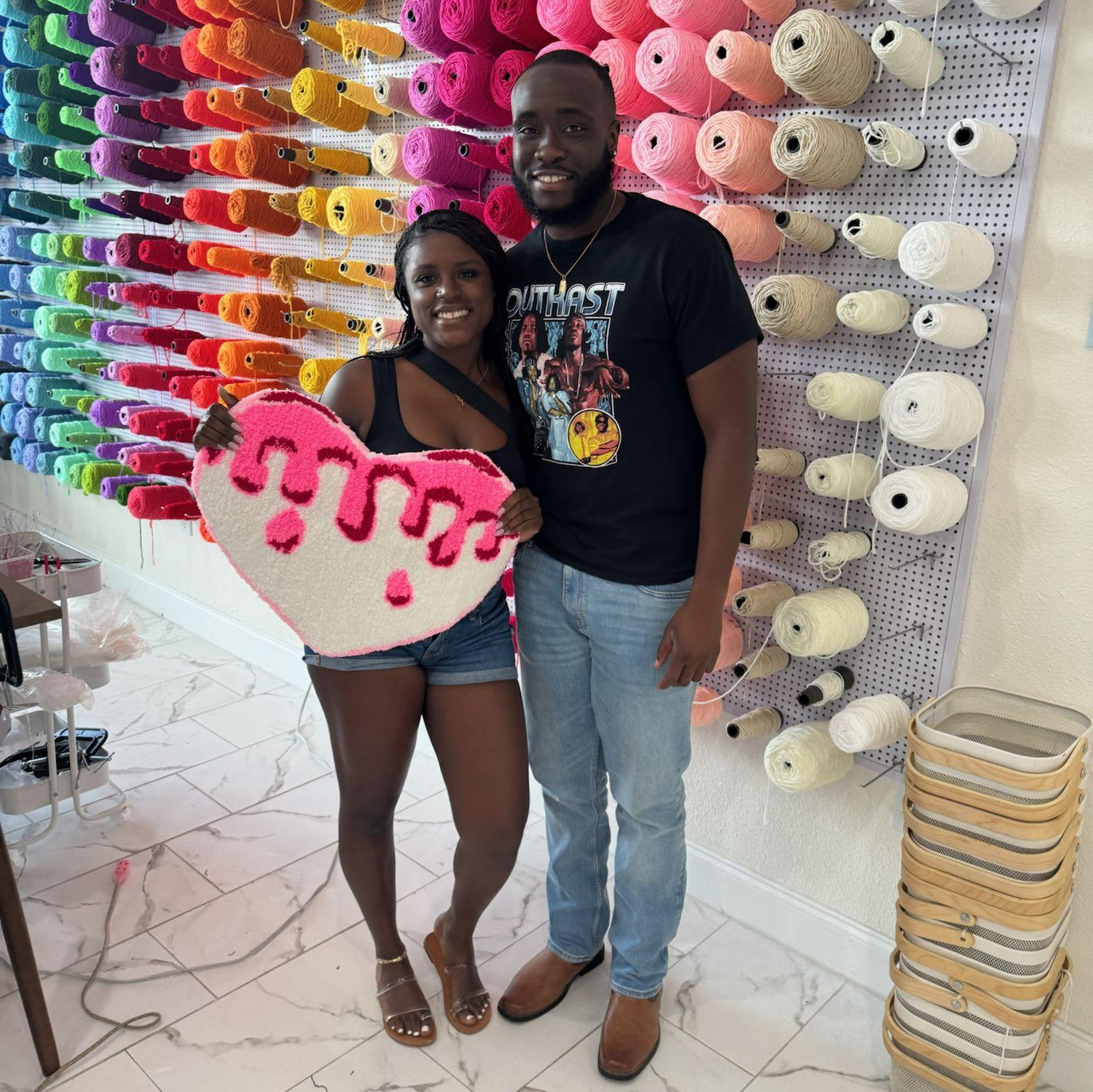 Kenny planned a date for Natasha to make custom rugs!