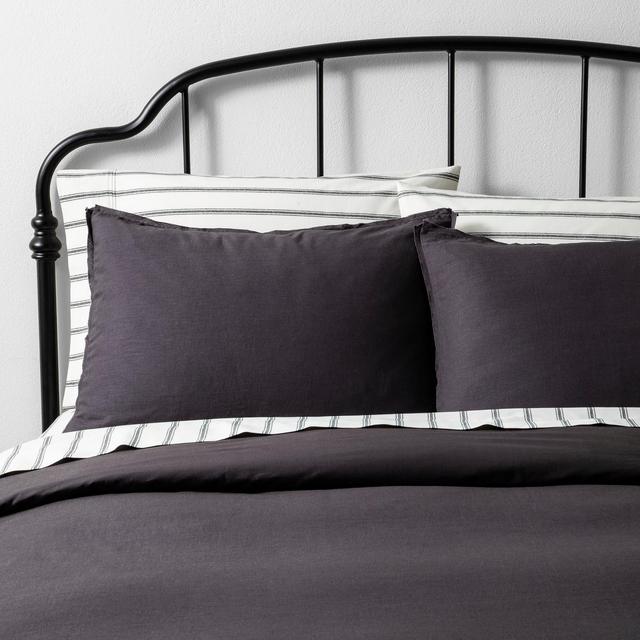 Full/Queen Duvet Cover Set Linen Railroad Gray - Hearth & Hand™ with Magnolia