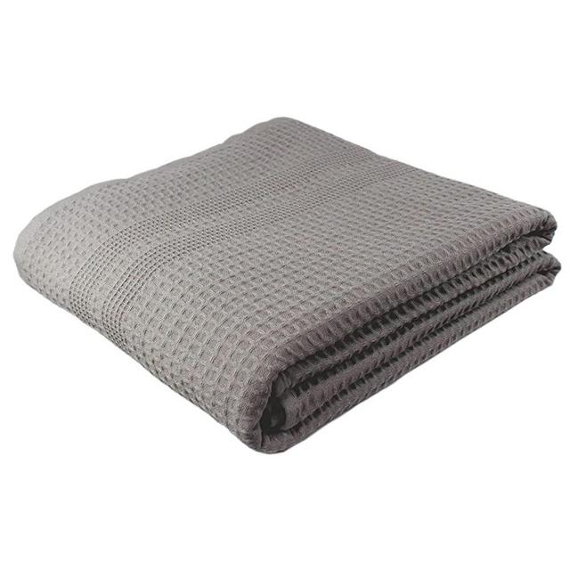 Gilden Tree Waffle Towels Quick Dry Lint Free Thin Bath Sheets 40x80 Oversized Extra Large for Adults, Classic Style (Pewter)