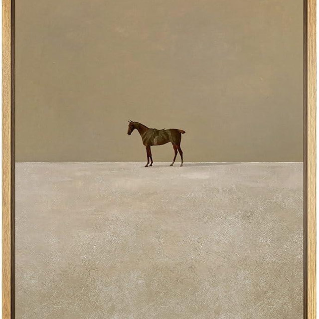 IDEA4WALL Framed Canvas Print Wall Art Girls Bedroom Decor Trendy Horse Portrait Posters Animals Illustrations Modern Art Rustic Scenic Dorm Room for Living Room, Bedroom, Office - 24"x36" Natural