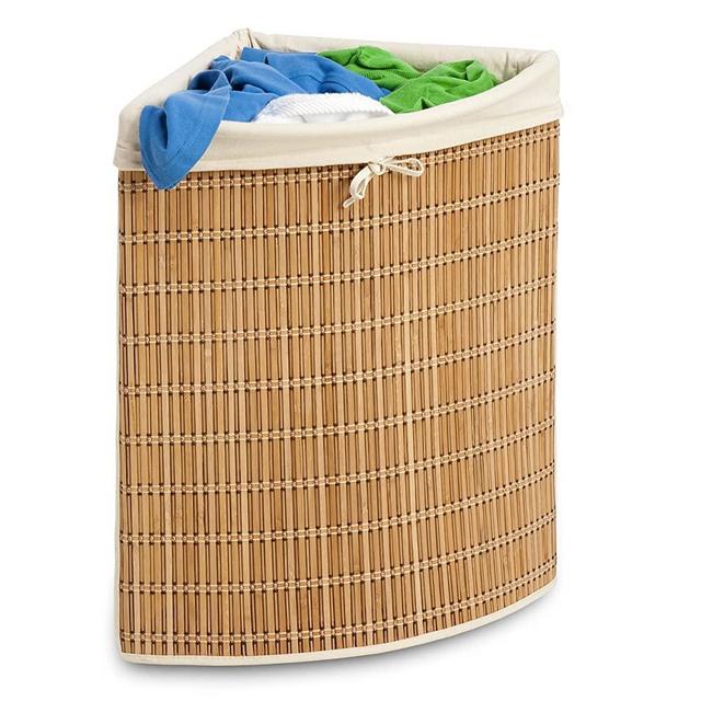 Honey-Can-Do Bamboo Wicker Corner Hamper