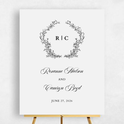 Smoke, Grey Wedding Sign - Eleanora Portrait