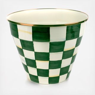 Emerald Check Stainless Steel Garden Pot