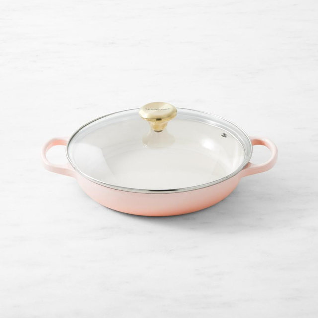 Le Creuset Signature Enameled Cast Iron Braiser with Glass Lid, 2 1/4-Qt., Peche