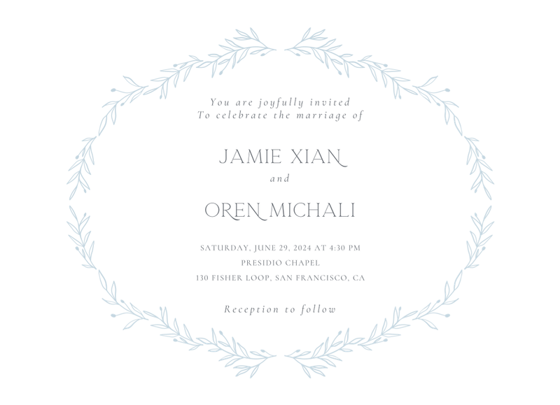 Kently Landscape | Baby Blue | Zola Wedding Invitations