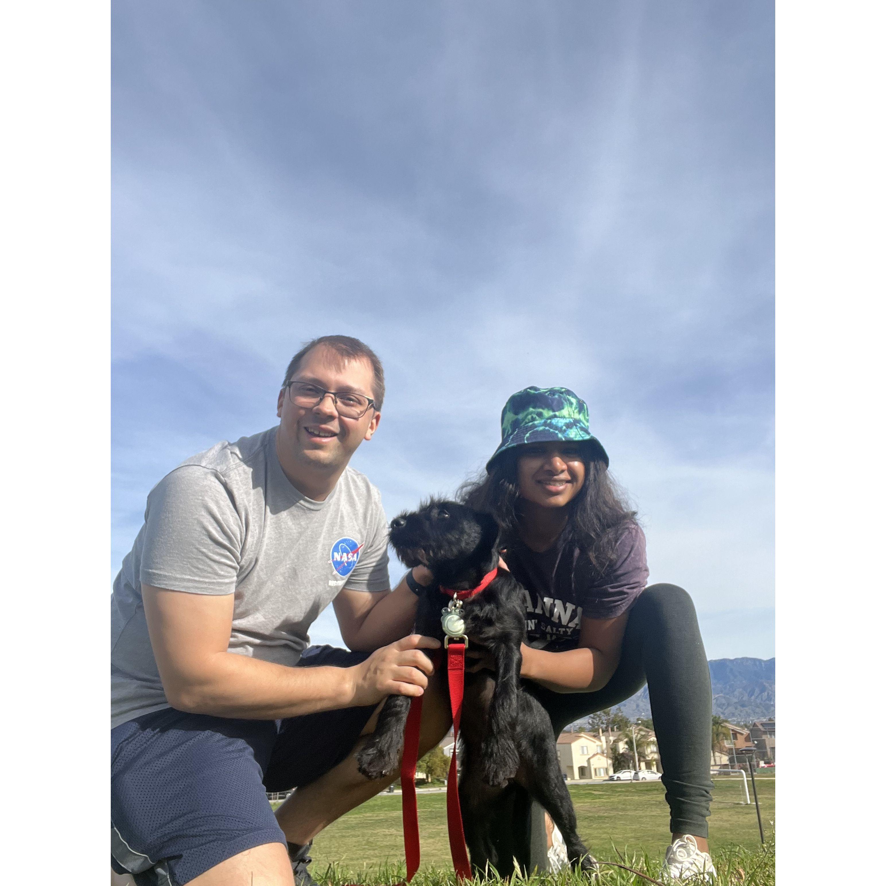 Our very first pic together with baby Matcha — instant family feels.