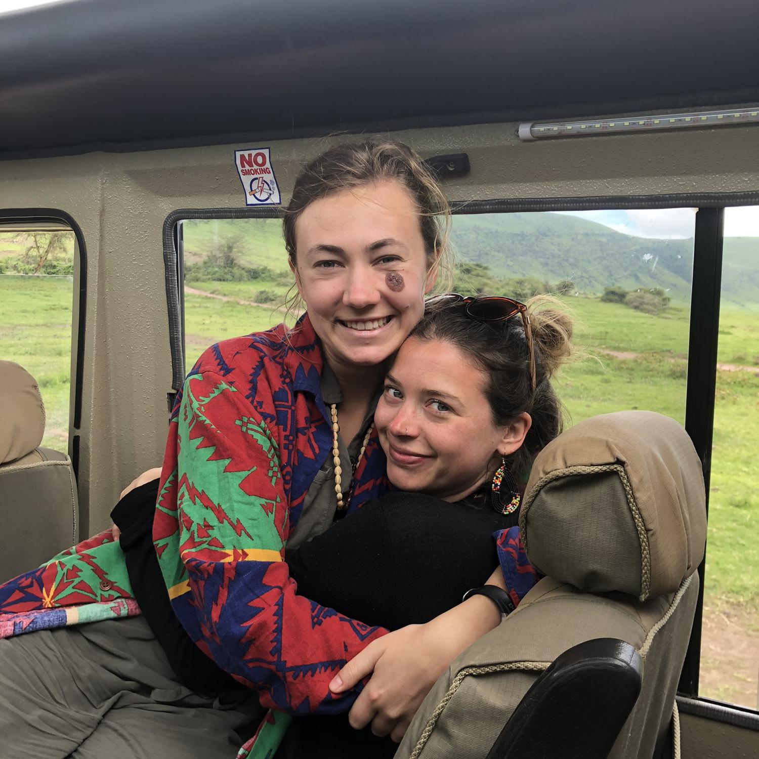 Morgan and Charlotte on safari in Tanzania