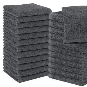 Utopia Towels 24 Pack Cotton Washcloths Set, 100% Ring Spun Cotton, Premium Quality Flannel Face Cloths, Highly Absorbent and Soft Feel Fingertip Towels, Grey