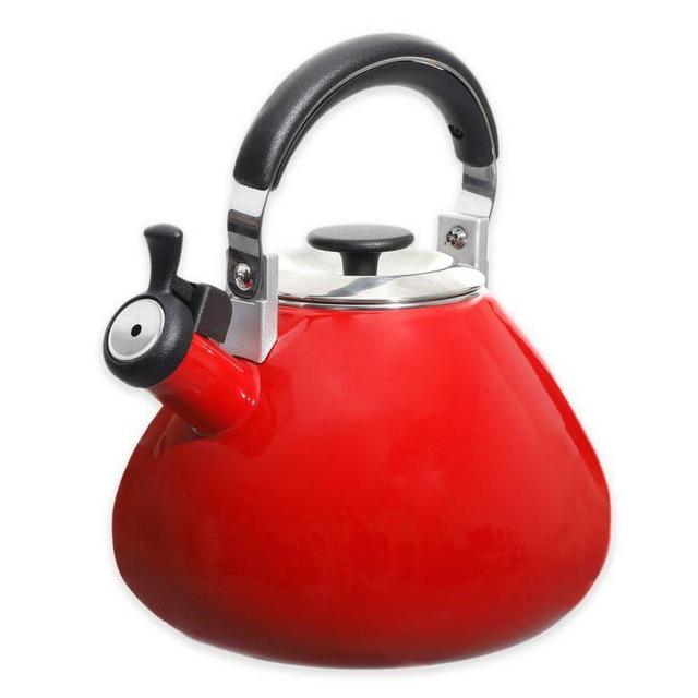 Mr. Coffee® 3 qt. Belly Shape Enamel on Steel Tea Kettle in Red