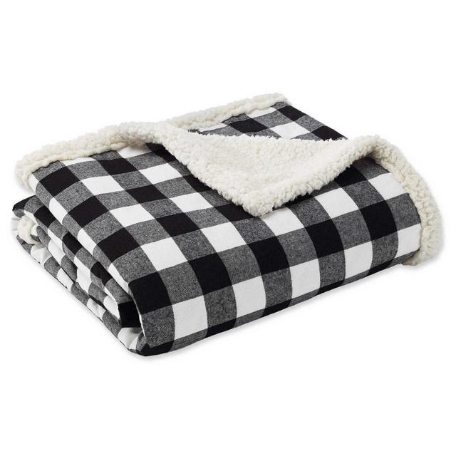 50" x 60" Cabin Plaid Throw Blanket Black/White - Eddie Bauer