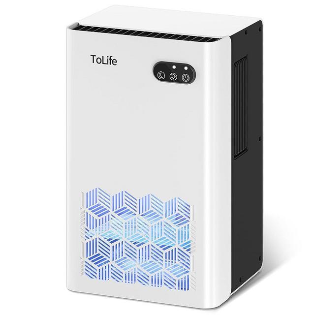 ToLife Dehumidifier for Room, 95 OZ Water Tank, (950 sq.ft) Dehumidifiers for Basement Home Bathroom Bedroom with Auto Shut Off, 7 Colors LED Light, White