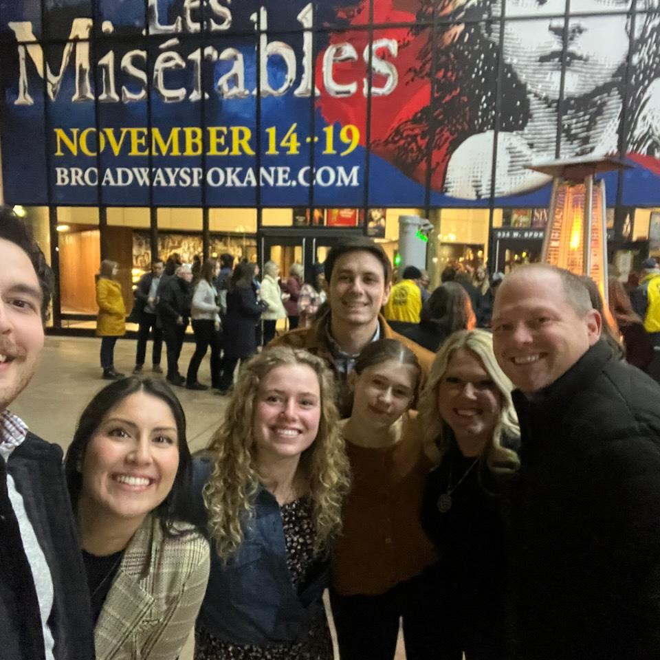 November 2023: Amanda’s first visit to Spokane with Joe. The Spakouskys took us to see Les Mis!