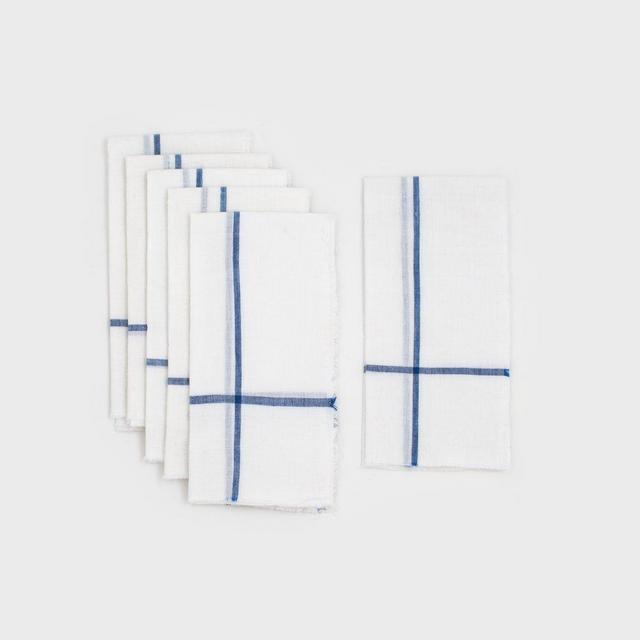 Napkin Set in Blue Stripe