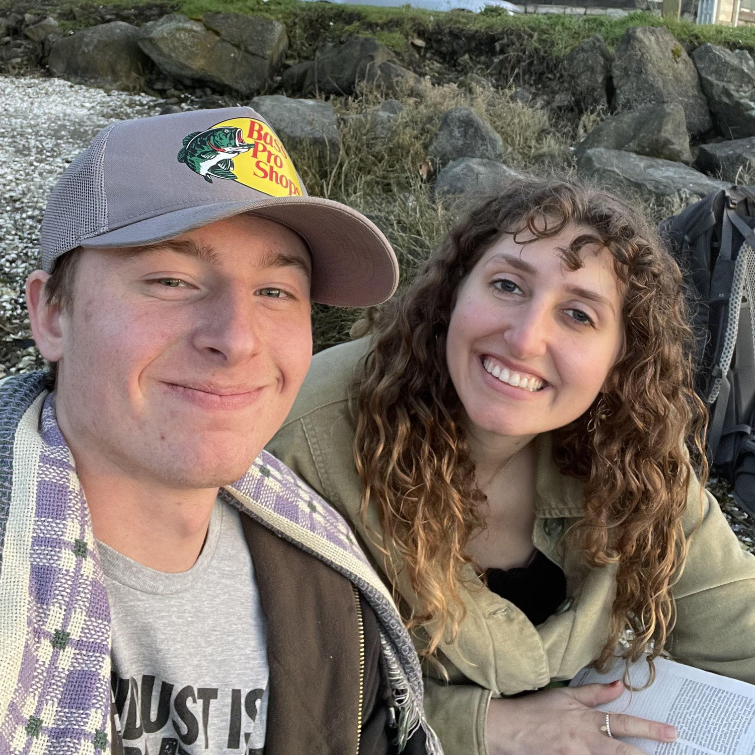Our "First Date" a romantic beach picnic with our Bibles