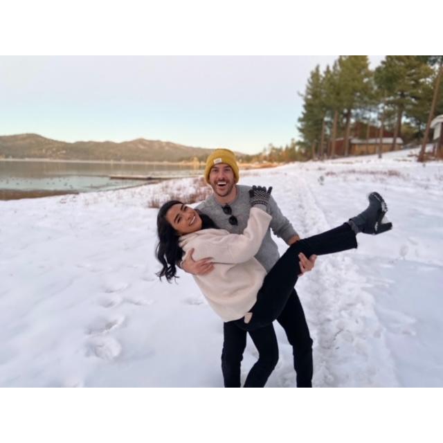 Celebrating John's 32nd birthday in the snow.