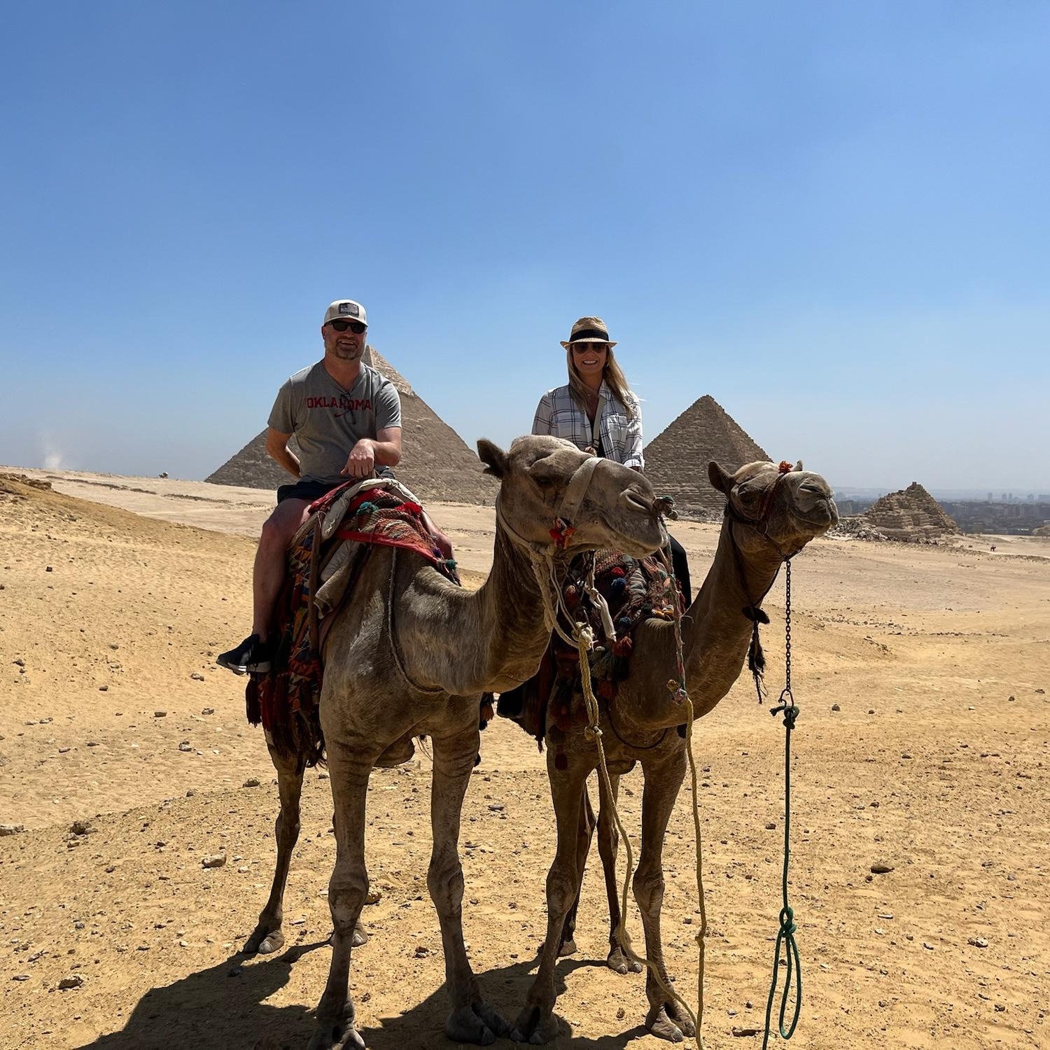 Typical weekend.  Riding camels at the Pyramids in Giza.