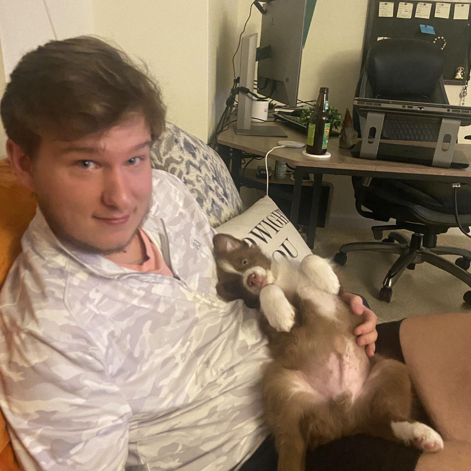 Cuddle time with stressed and tired dad!