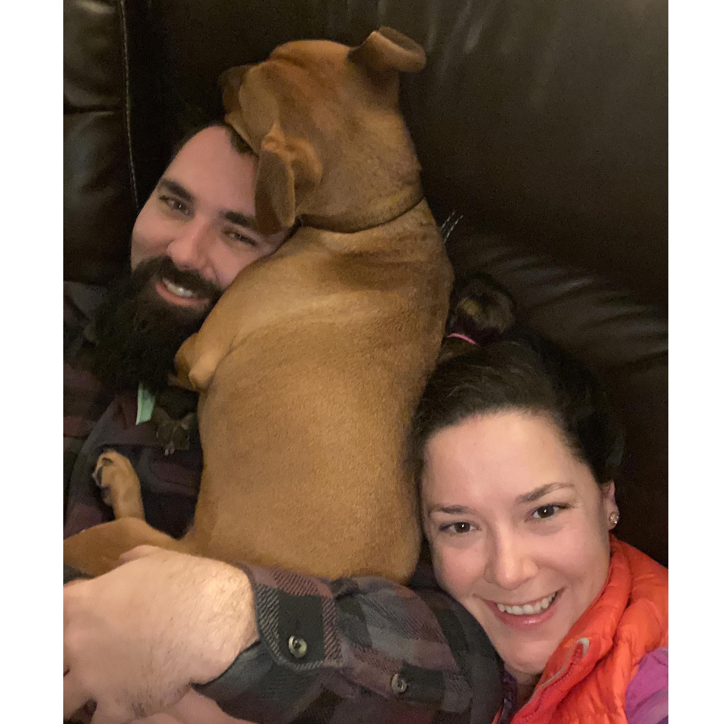 Feb. 2020. Asheville, NC. How we spend most of our evenings after work on the couch.