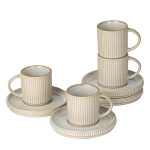 Stoneware 3oz Espresso Cup & Saucer Set (Set of 4) (Set of 4) - Cappuccino White