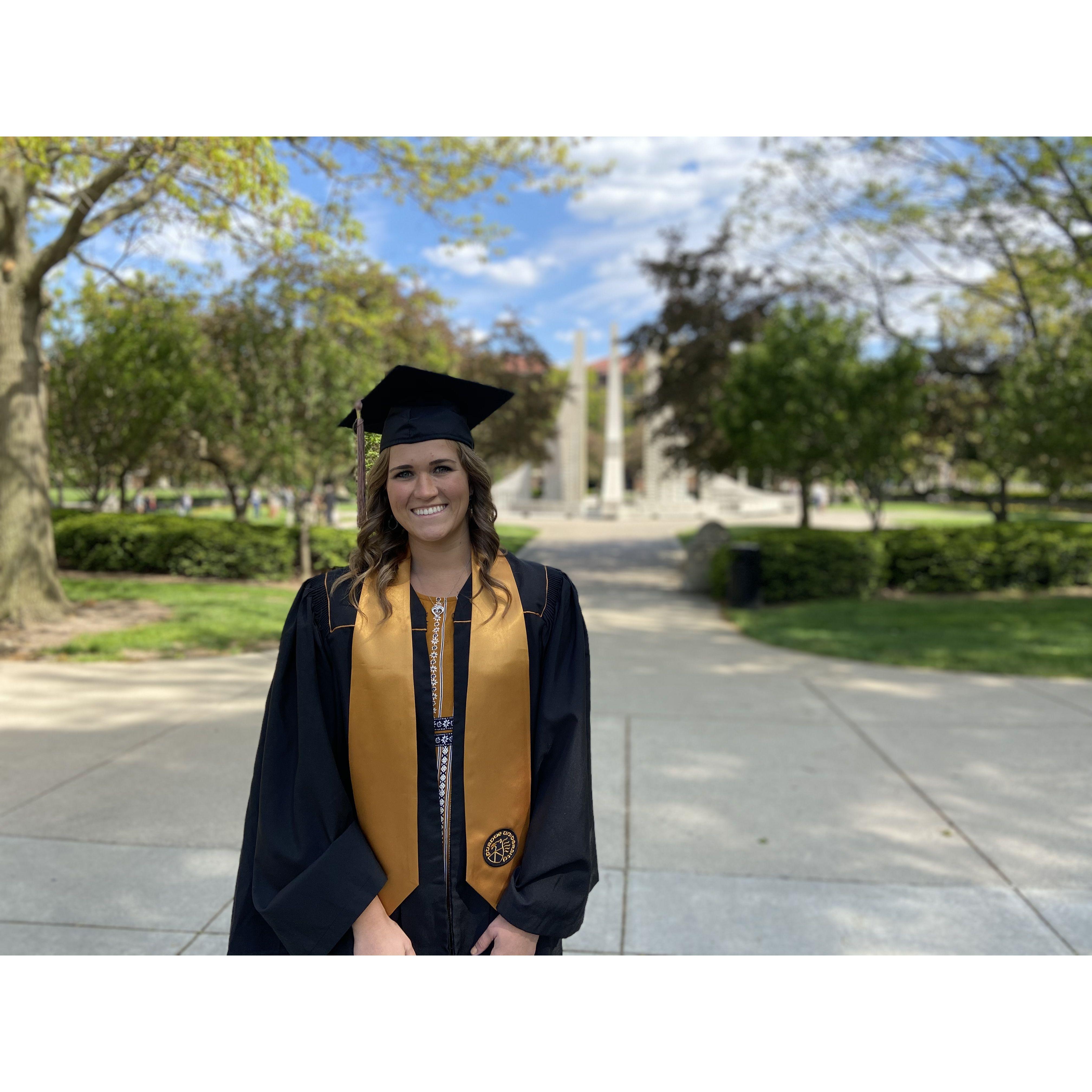 Stephanie graduates from Purdue University May 2020 with a Bachelors in Kinesiology with a Concentration in Clinical Exercise Physiology