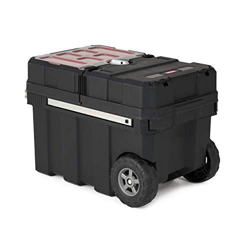 Keter 241008 Masterloader Plastic Portable Rolling Organizer Tool Box Storage Solution