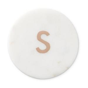 Marble & Copper Monogram Coasters, Set of 4, S