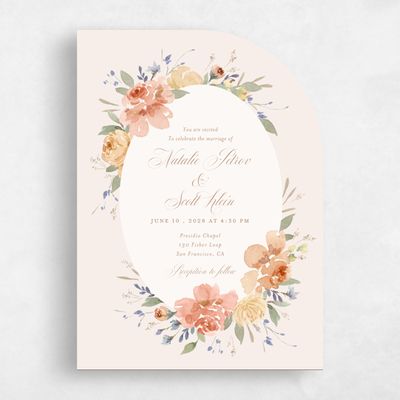 Pink Half arch Wedding Invitation - Reagan Classic