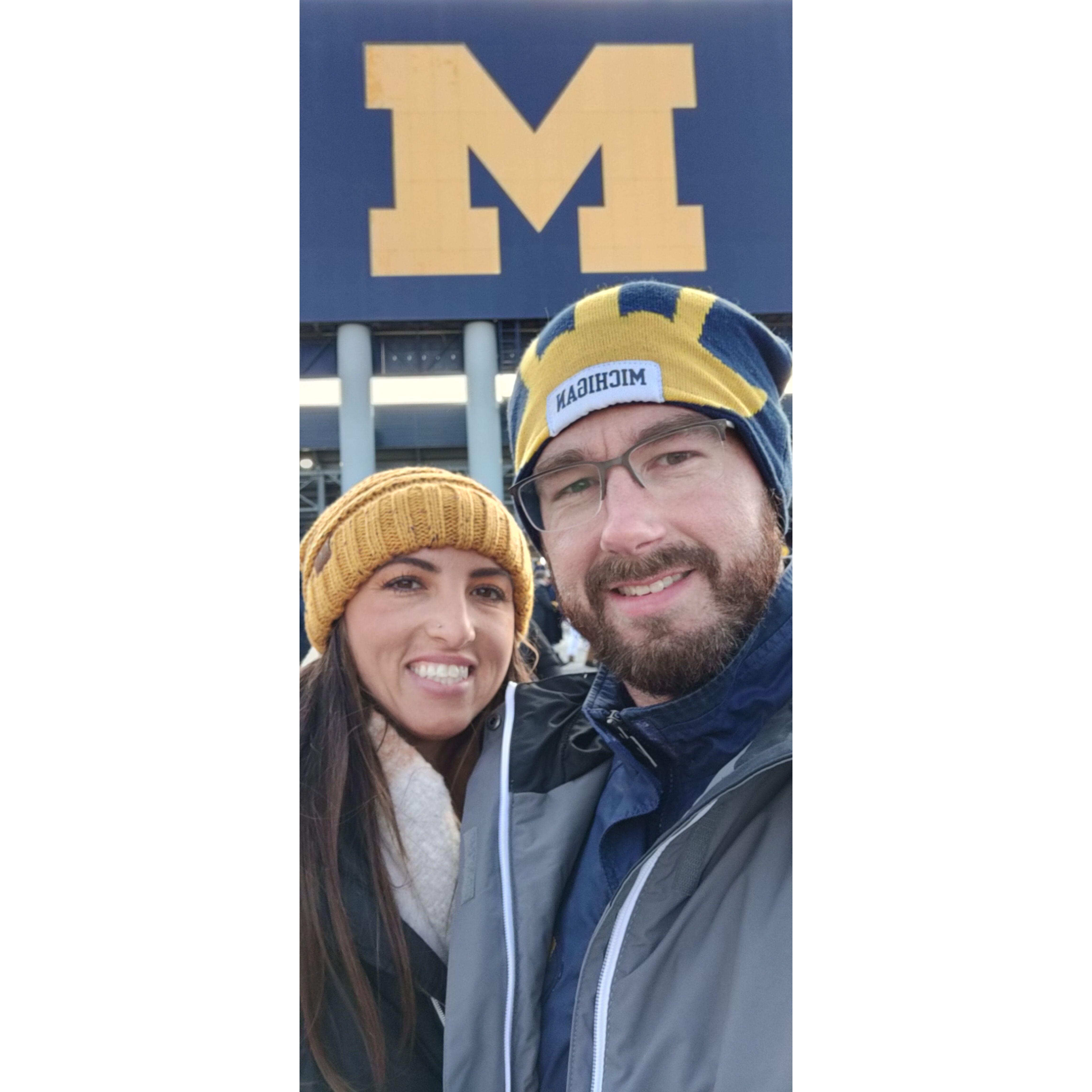 The coldest I have EVER been in my life. The Big House in Ann Arbor Michigan, goooo BLUE