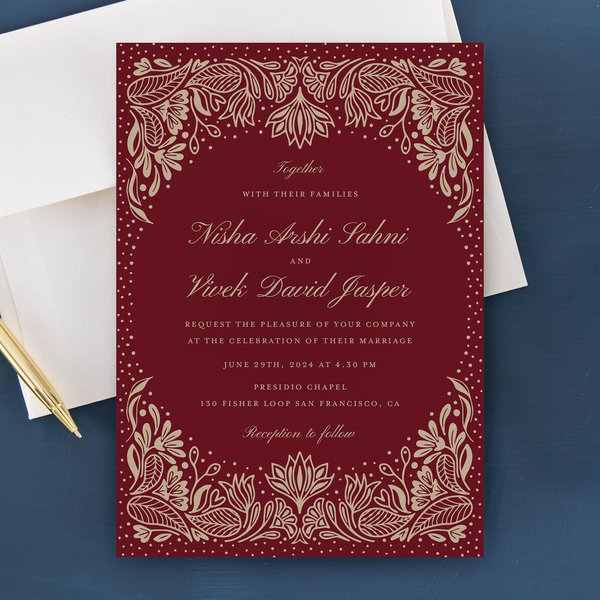 Zola Wedding Invitations - Taneja Portrait
