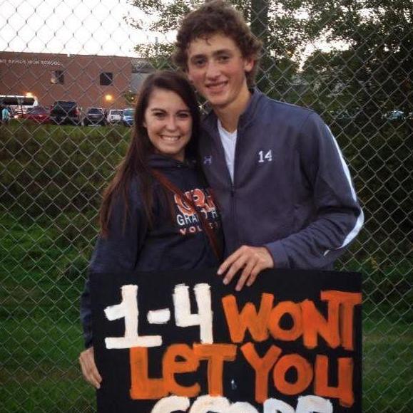 Cheering on the goalie!