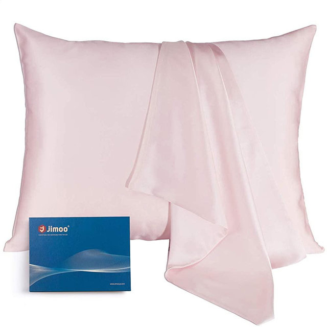 Natural Silk Pillowcase, for Hair and Skin with Hidden Zipper,22 Momme,600 Thread Count 100% Mulberry Silk, Soft Breathable Smooth Both Sided Silk Pillow Cover(Light Pink, King 20''×36'',1pcs)