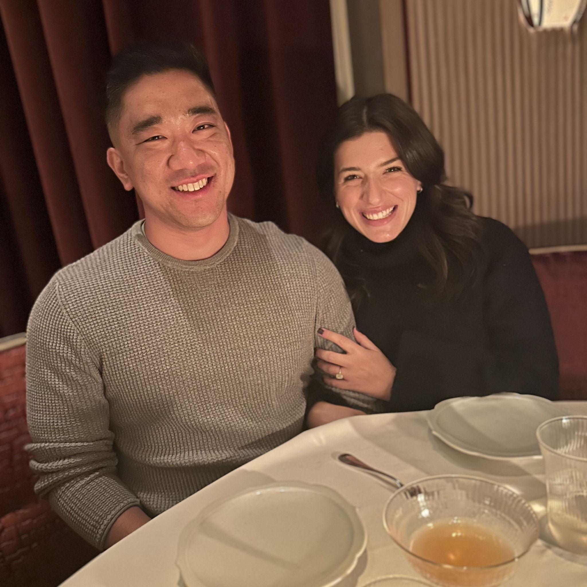 night celebrating our engagement