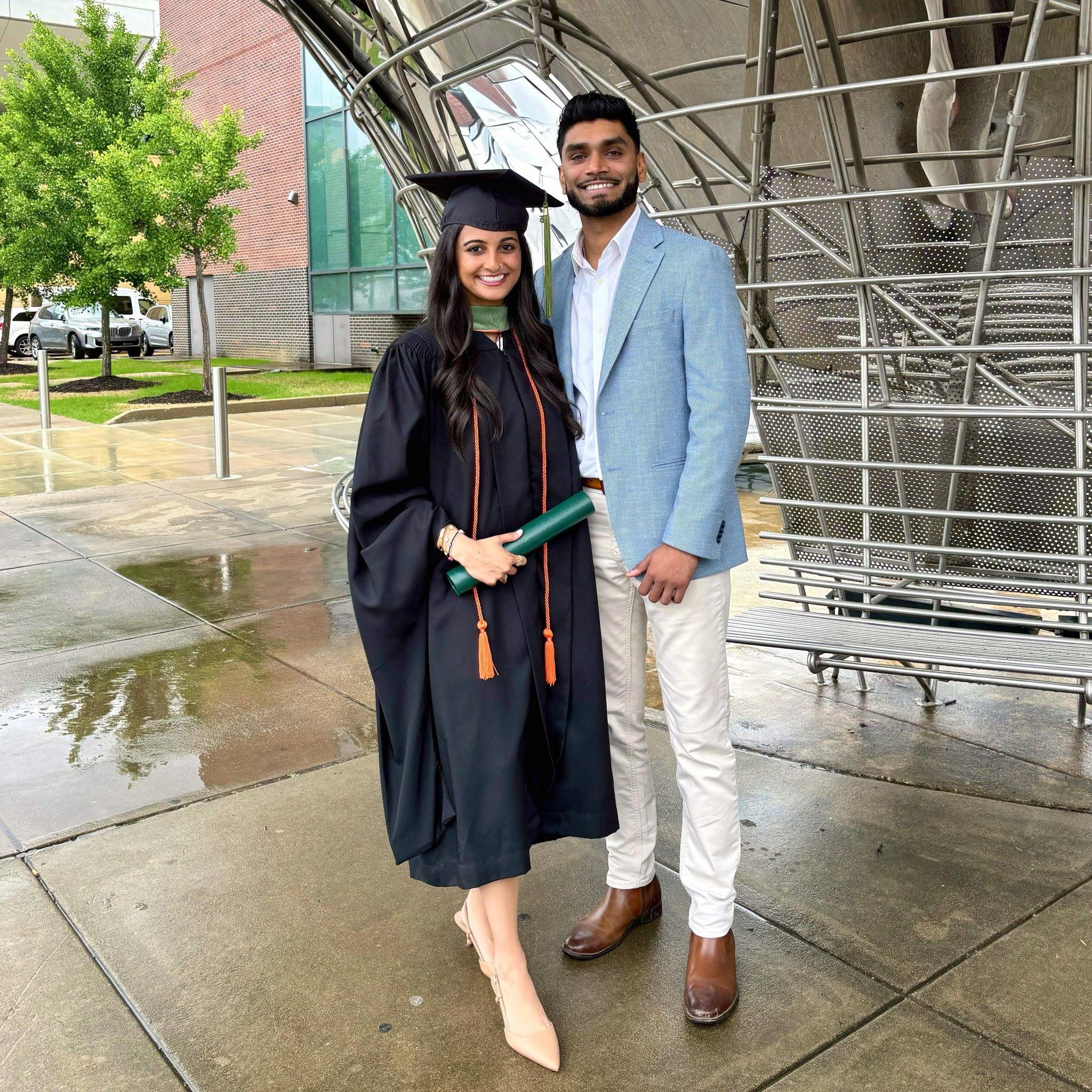 And at last, Master's Graduation. Couldn't have been here without my biggest supporter and hype man.. || May 2025