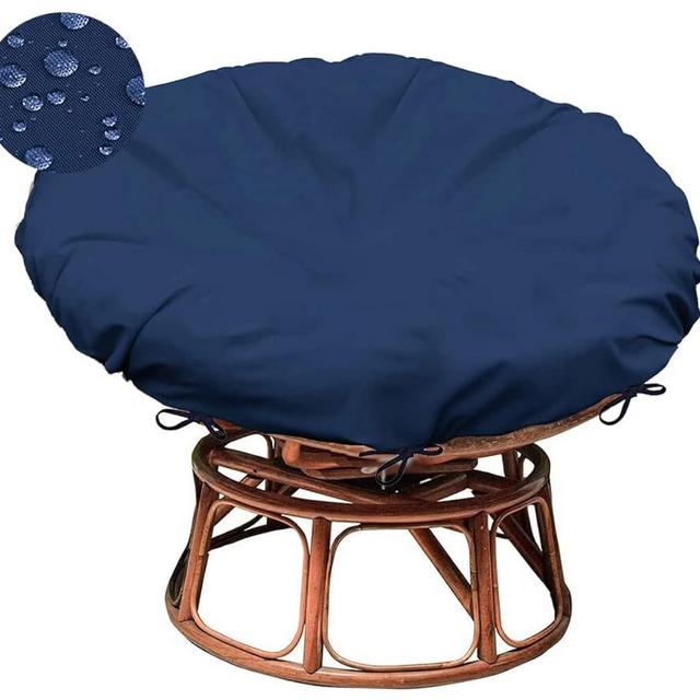 Sqodok Papasan Cushion Cover Only, 55in Outdoor Indoor Papasan Chair Cushion Covers Water Resistant, Machine Washable Papasan Chair Cushion Slipcover with Zipper and Straps (Blue)