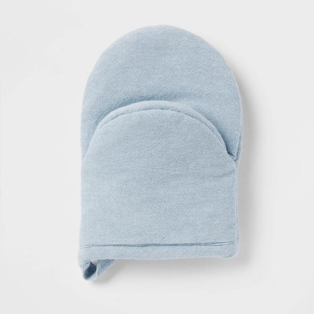 2pk Cotton Chambray Mini Oven Mitts Blue - Threshold™