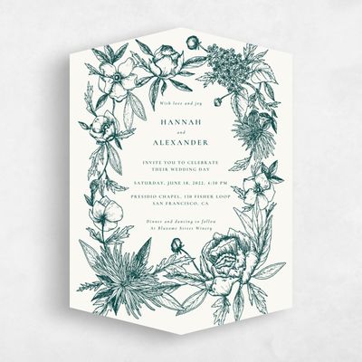 Green Diamond Wedding Invitation - Kianna