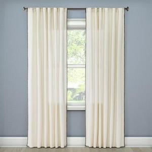 Stitched Edge Curtain Panel White (54"x84") - Threshold™