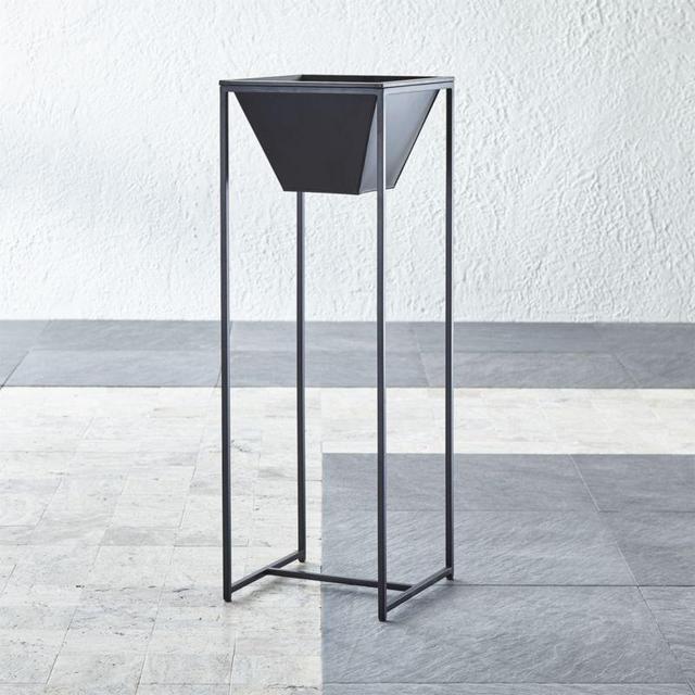 Astra Single Tall Black Planter